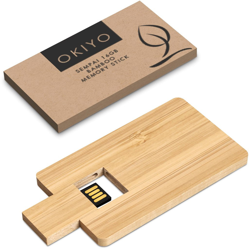 Okiyo Sempai Bamboo Flash Drive - 16GB - MIRELLE Leather and Lifestyle