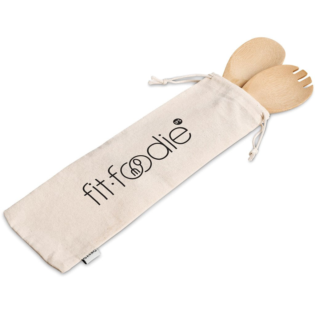 Okiyo Shinsen Bamboo Salad Servers Mirelle Leather and Lifestyle