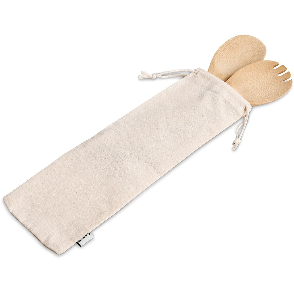 Okiyo Shinsen Bamboo Salad Servers Mirelle Leather and Lifestyle