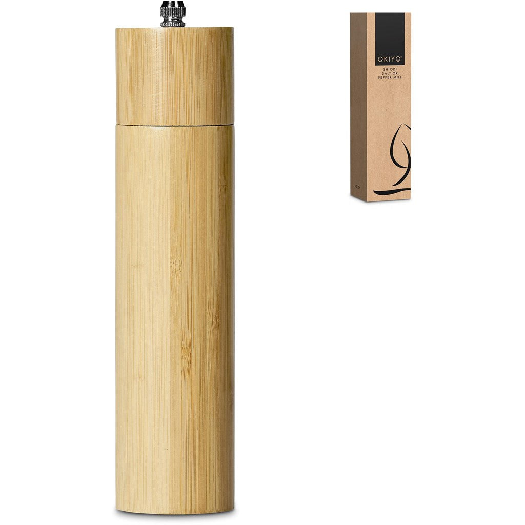 Okiyo Shioki Bamboo Salt or Pepper Mill Mirelle Leather and Lifestyle