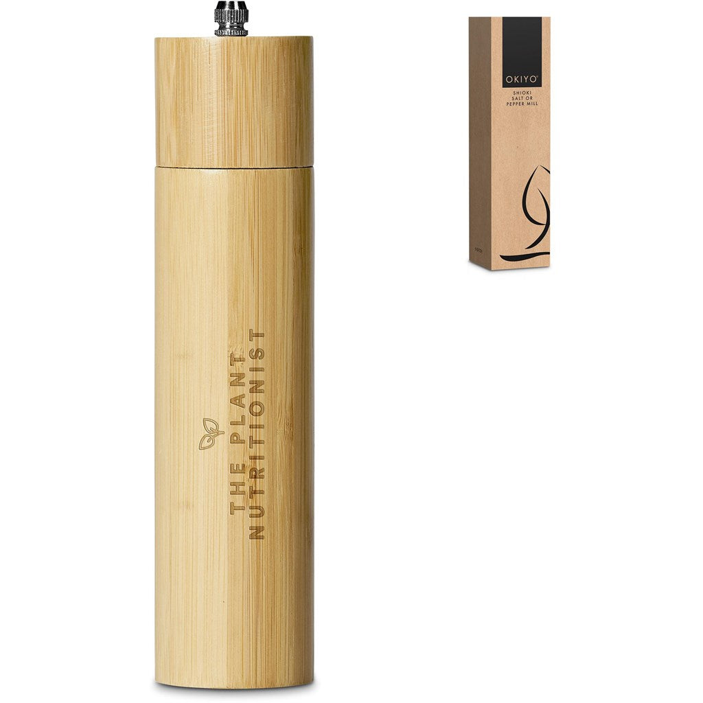 Okiyo Shioki Bamboo Salt or Pepper Mill Mirelle Leather and Lifestyle
