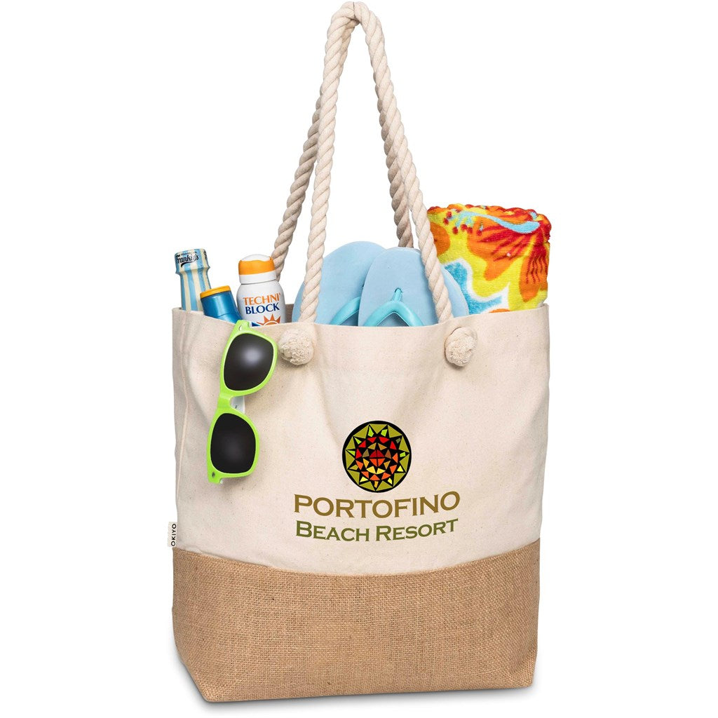 Okiyo Suna Jute & Cotton Beach Bag Mirelle Leather and Lifestyle