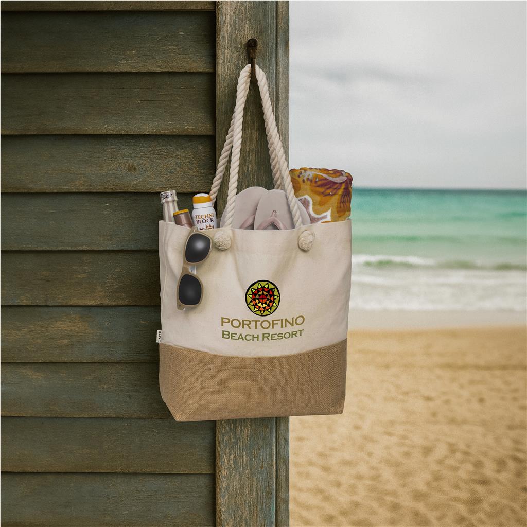 Okiyo Suna Jute & Cotton Beach Bag Mirelle Leather and Lifestyle