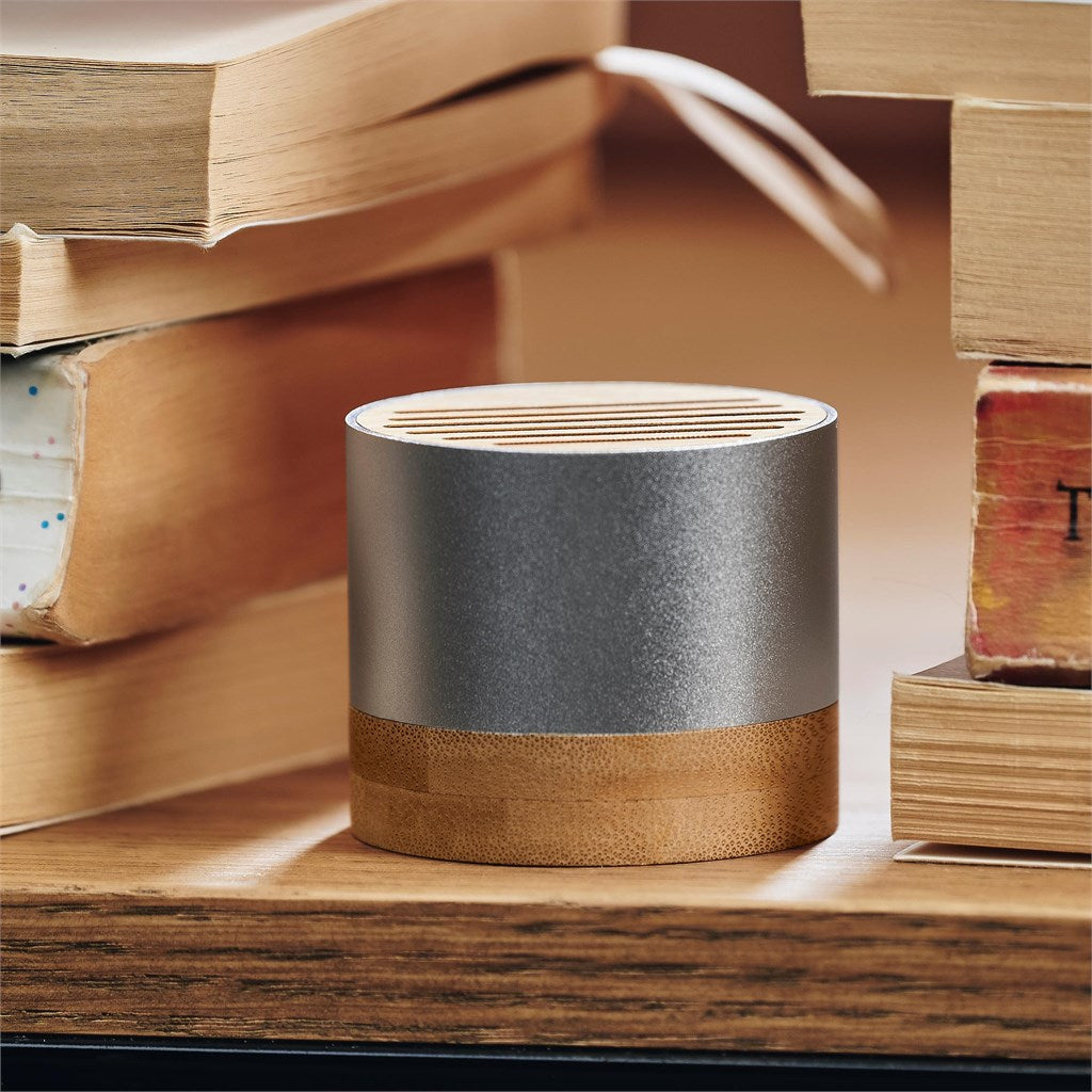 Okiyo Utau Bamboo & Recycled Aluminium Bluetooth Speaker Mirelle Leather and Lifestyle