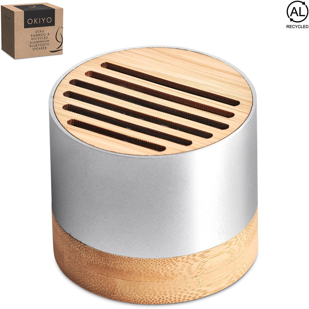 Okiyo Utau Bamboo & Recycled Aluminium Bluetooth Speaker Mirelle Leather and Lifestyle