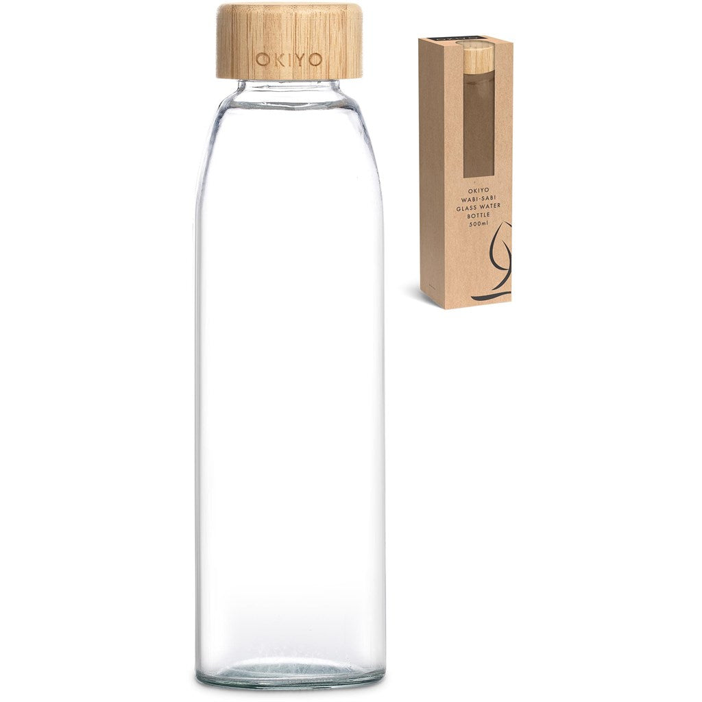 Okiyo Wabi-Sabi Glass Water Bottle - 500ml Mirelle Leather and Lifestyle