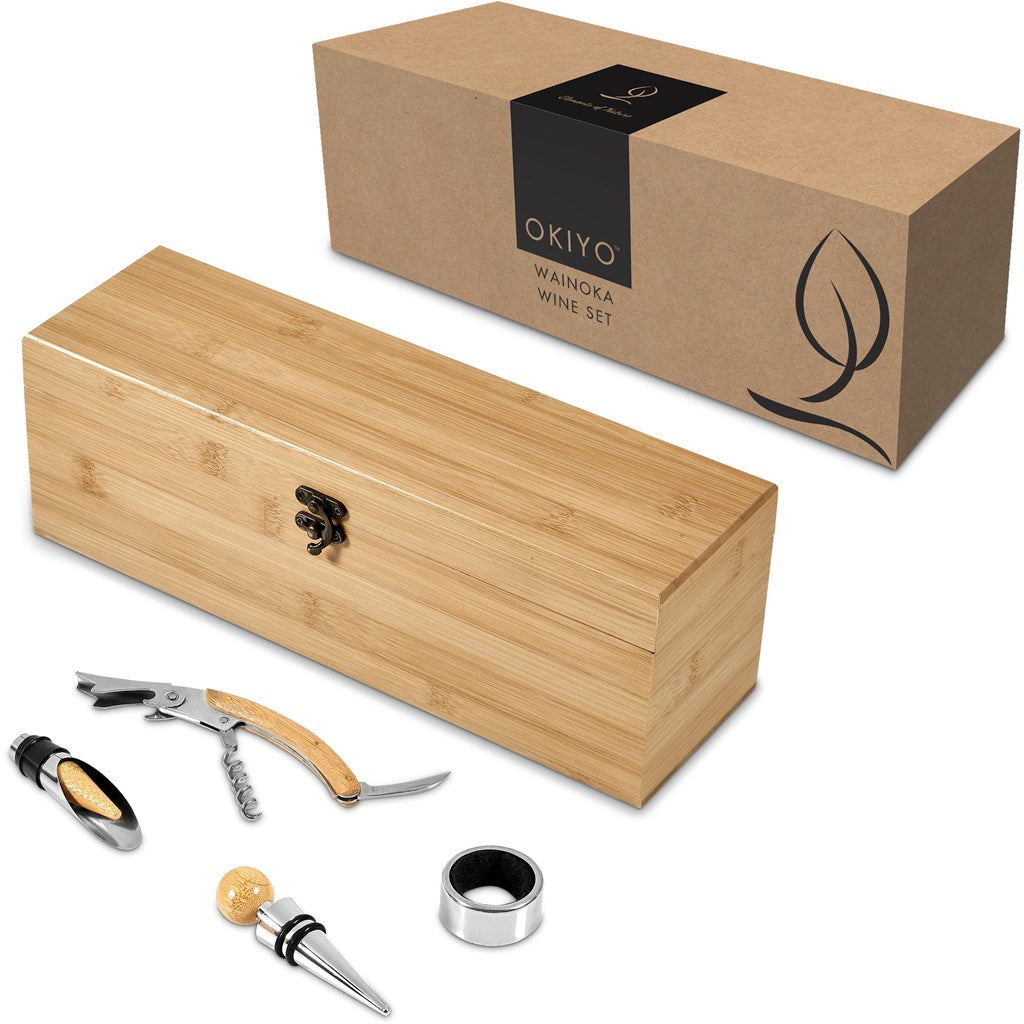 Okiyo Wainoka Bamboo Wine Set Mirelle Leather and Lifestyle