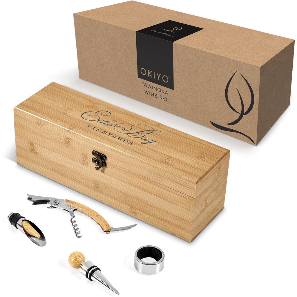Okiyo Wainoka Bamboo Wine Set Mirelle Leather and Lifestyle