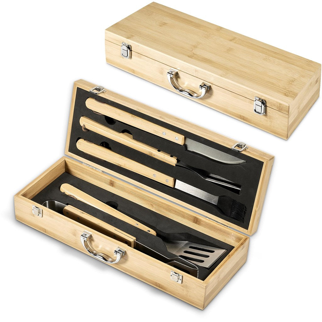 Okiyo Yakiniku Bamboo 5-Piece Braai Set Mirelle Leather and Lifestyle
