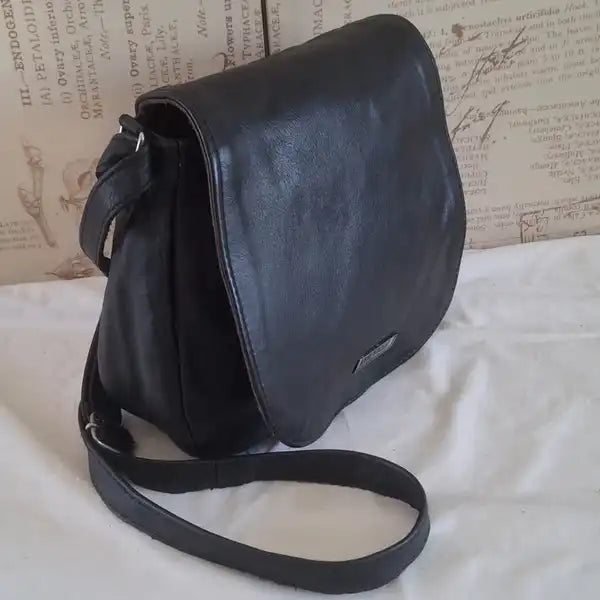 Genuine Leather Crossbody Sling Bag - Black | MIRELLE → Featured Special (Sold)