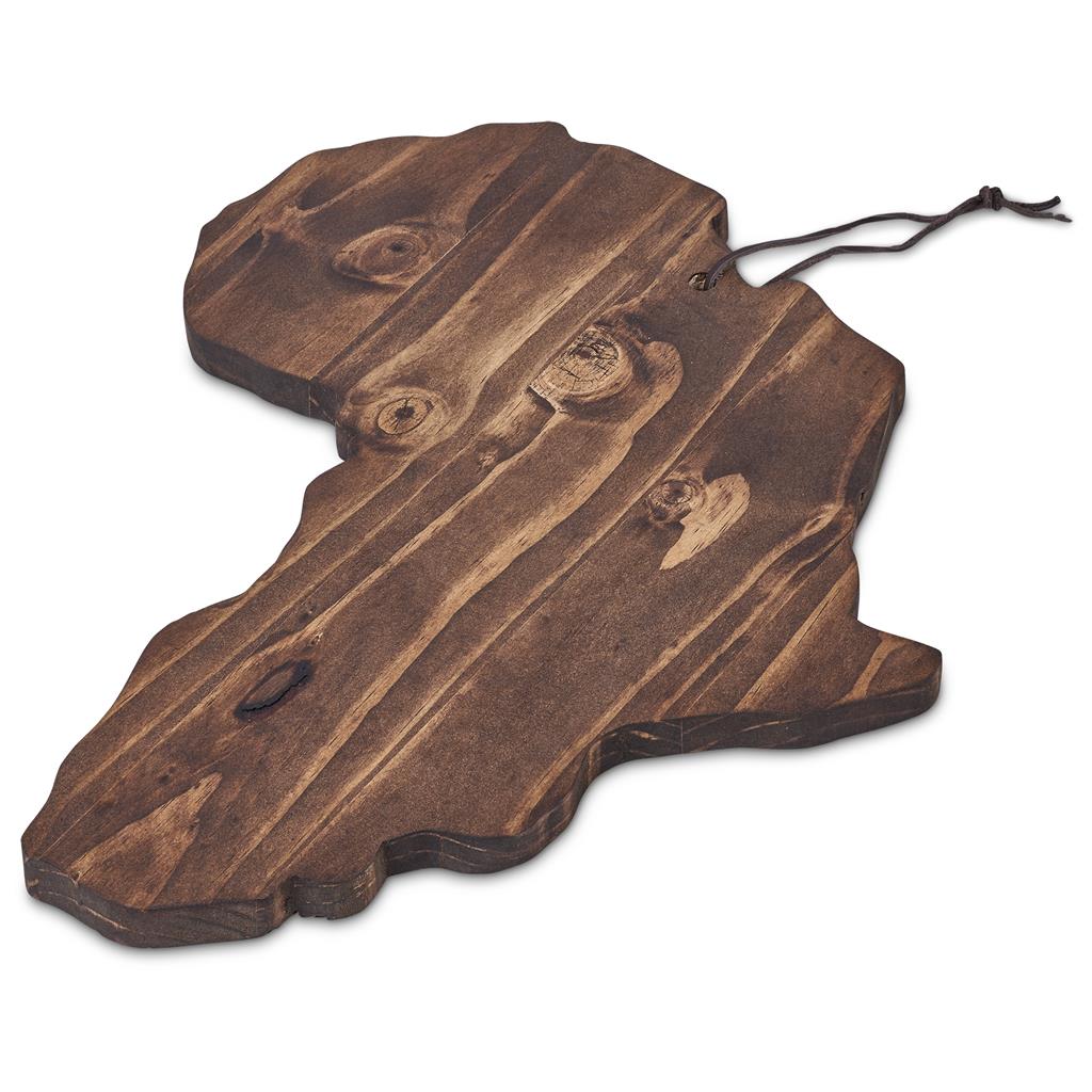 Serendipio African Shaped Wooden Serving Board Mirelle Leather and Lifestyle