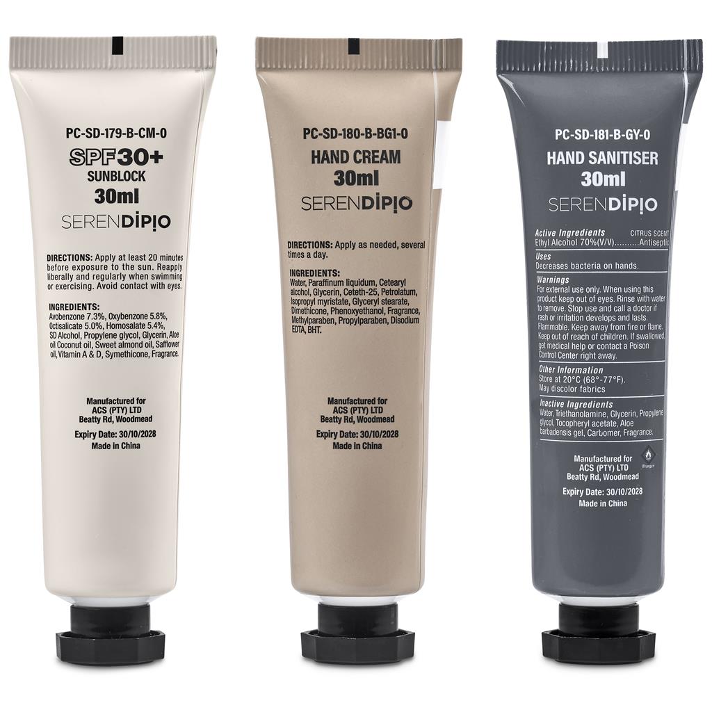 Serendipio Skincare Travel Set Mirelle Leather and Lifestyle