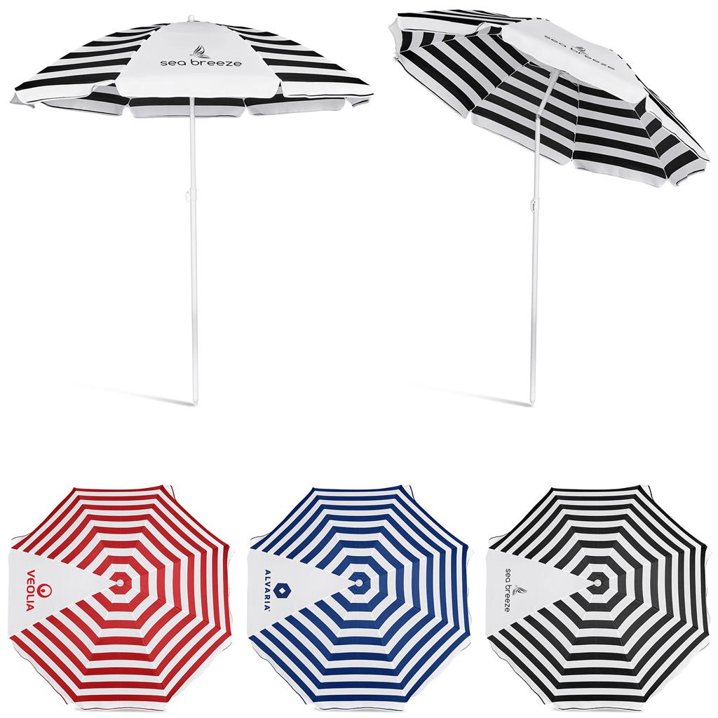 Serendipio Tanereef Stripe Beach Umbrella Mirelle Leather and Lifestyle