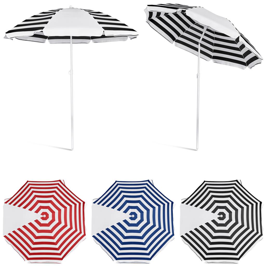 Serendipio Tanereef Stripe Beach Umbrella Mirelle Leather and Lifestyle