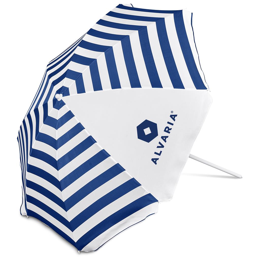 Serendipio Tanereef Stripe Beach Umbrella Mirelle Leather and Lifestyle