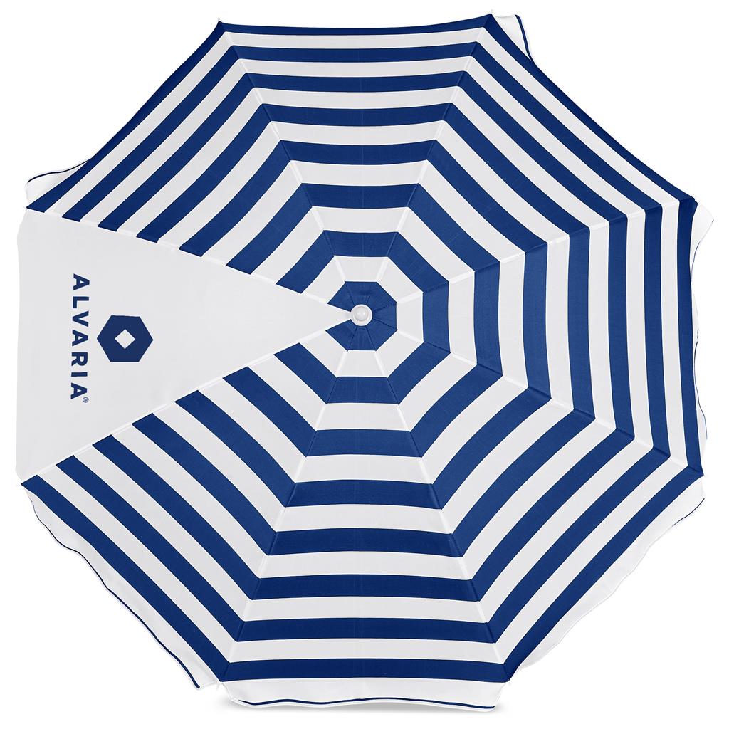 Serendipio Tanereef Stripe Beach Umbrella Mirelle Leather and Lifestyle