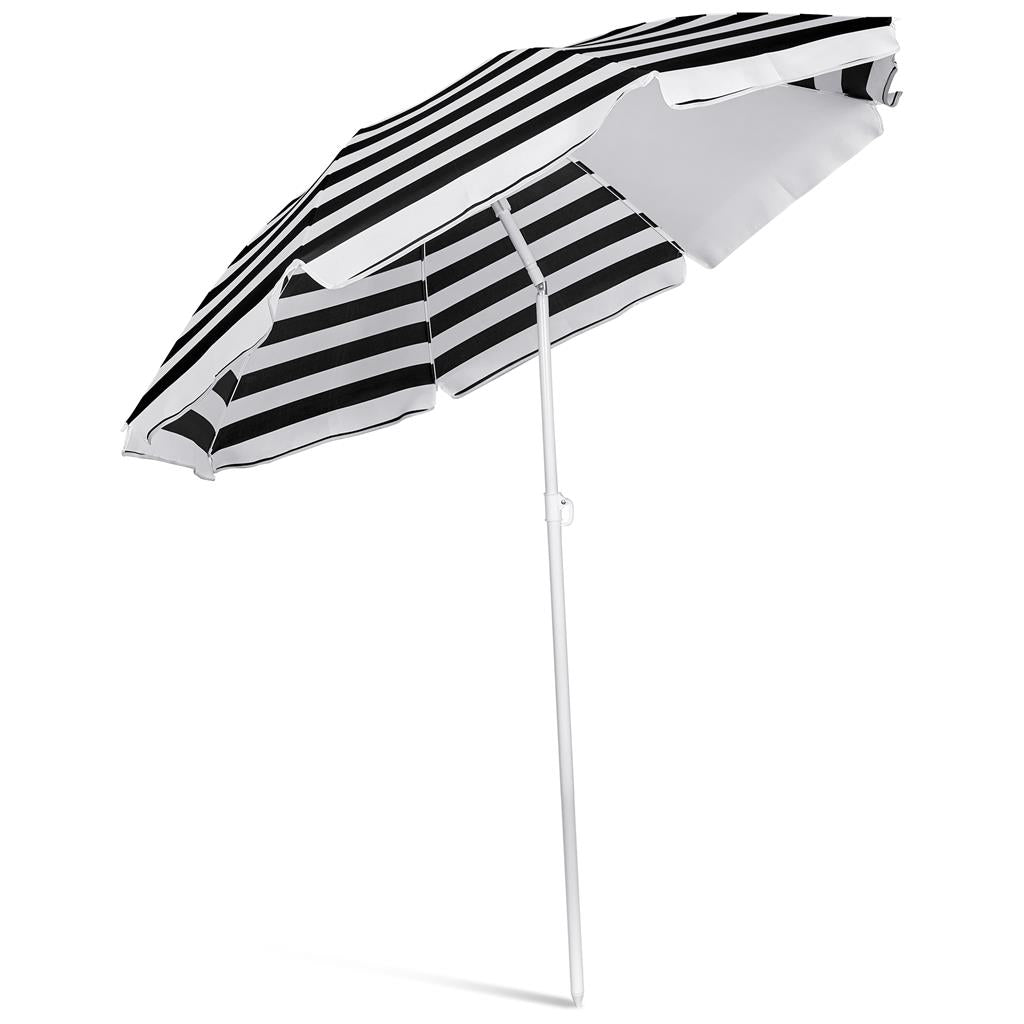 Serendipio Tanereef Stripe Beach Umbrella Mirelle Leather and Lifestyle