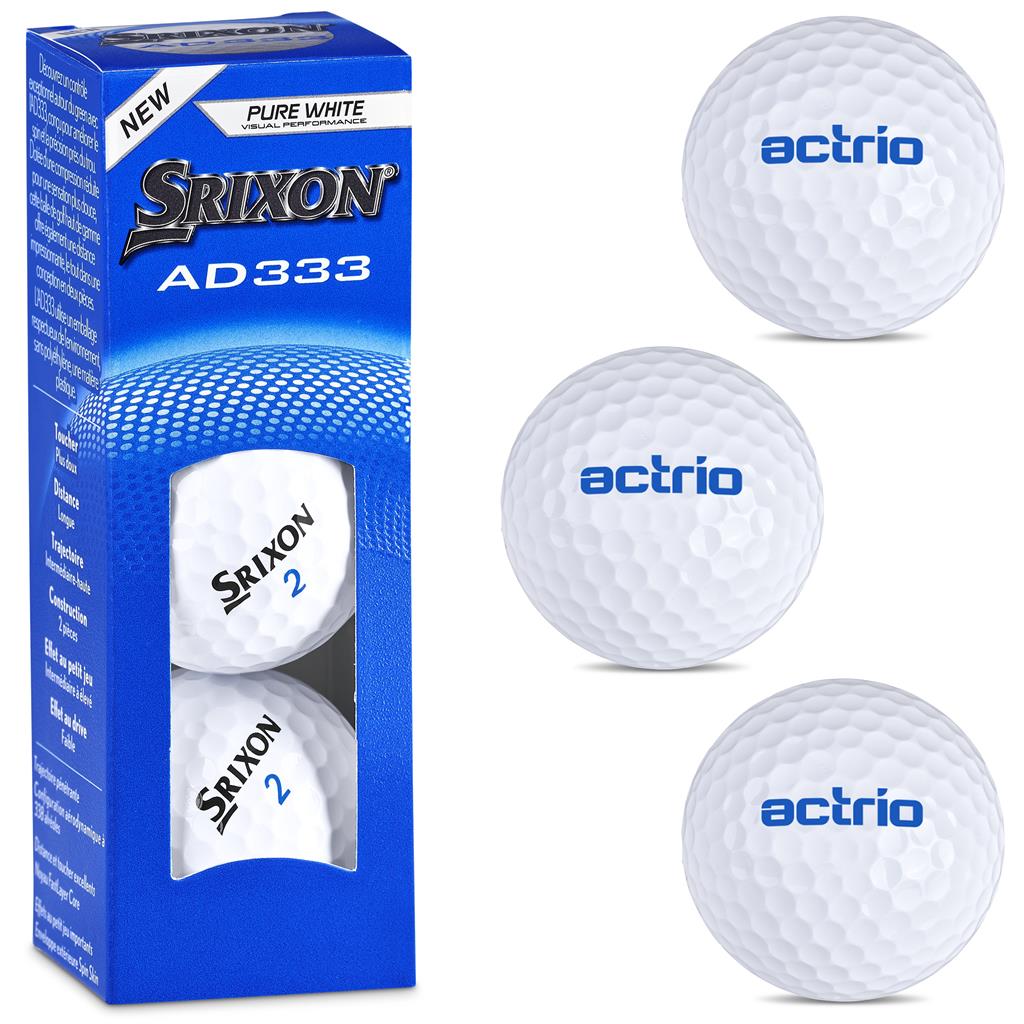 Srixon AD333 Golf Balls Sleeve of 3 Mirelle Leather and Lifestyle