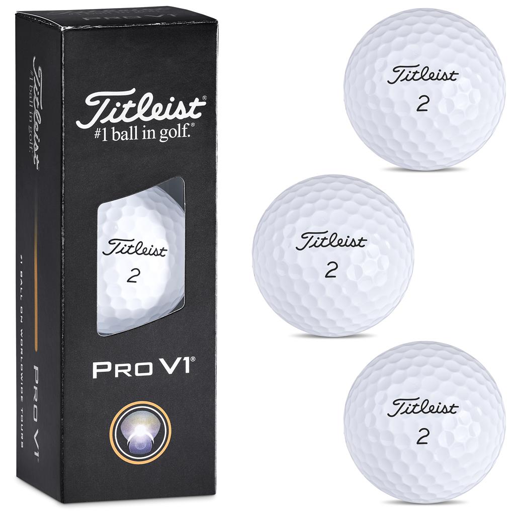 Titleist ProV1 Golf Balls Sleeve of 3 Mirelle Leather and Lifestyle