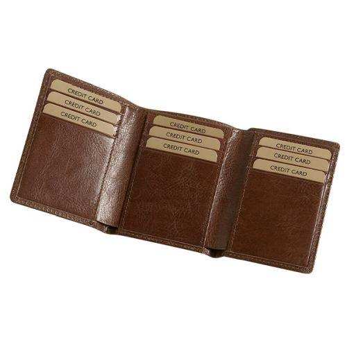 Tri Fold Card Holder with Bank Note Section - Genuine Leather - MIRELLE Leather and Lifestyle