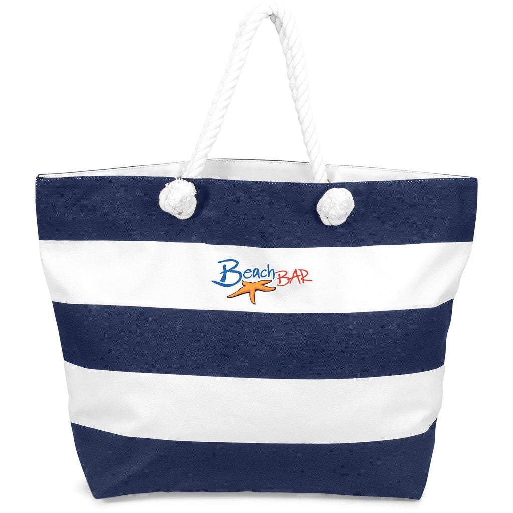 US Basic Coastline Cotton Beach Bag - Navy - MIRELLE Leather and Lifestyle
