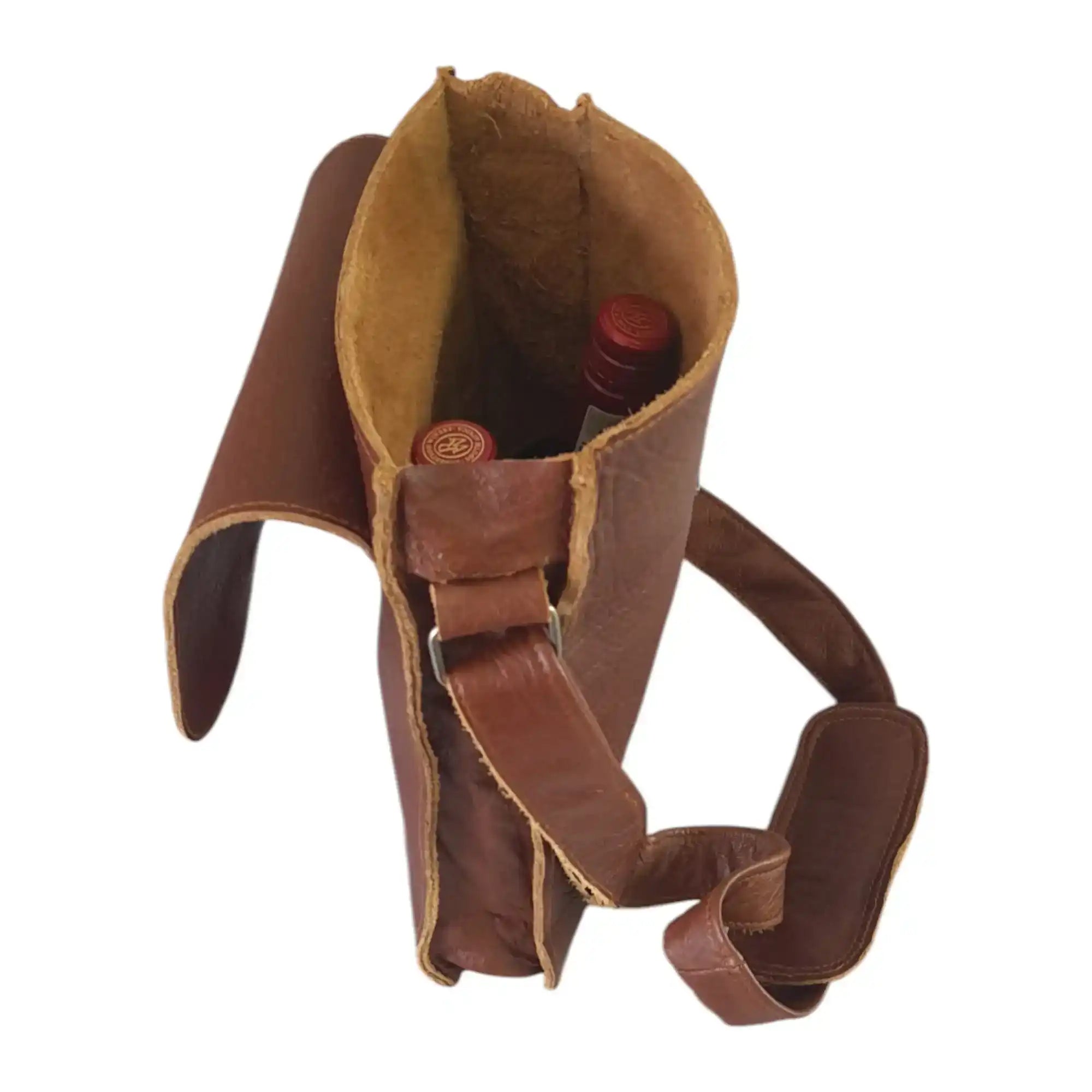 Leather 2 Bottle Sling Carrier Bag | MIRELLE ZA Food & Beverage Carriers Mirelle Leather and Lifestyle