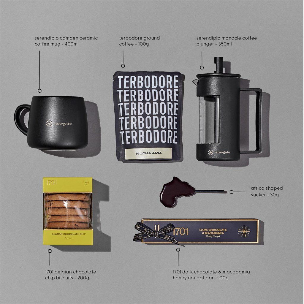 Yatta Brew-Box Hamper ZA Unisex Hampers,Coffee Hampers Mirelle Leather and Lifestyle