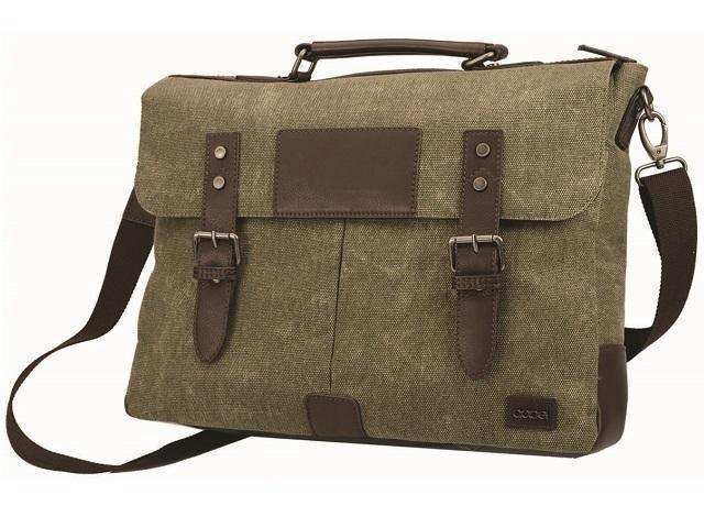 Canvas & Leather 15.4 Inch Laptop Bag - MIRELLE Leather and Lifestyle
