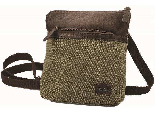 Canvas And Leather Crossbody Messenger Bag - MIRELLE Leather and Lifestyle