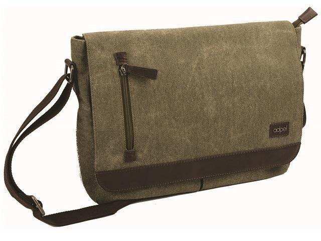 Canvas And Leather Shoulder Laptop Bag - MIRELLE Leather and Lifestyle