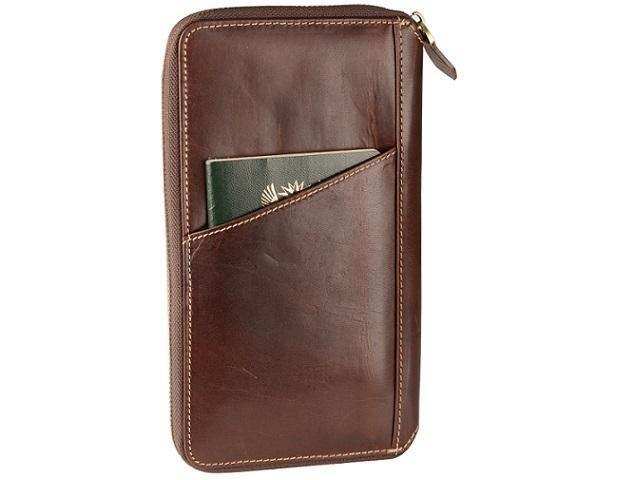 Genuine Leather Dakota Travel Wallet | Zipped Closure | Passport Holder - MIRELLE Leather and Lifestyle