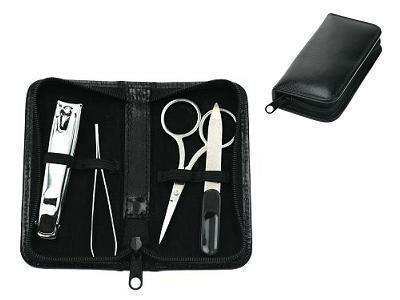 Genuine Leather Manicure Set with Zip around Pouch - MIRELLE Leather and Lifestyle