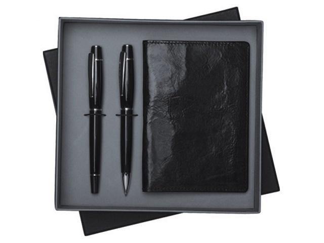 Genuine Leather Passport Holder and Pen Set - Black - South Africa - Mirelle Leather and Lifestyle