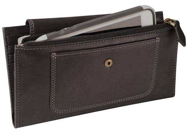 Genuine Leather Zip and Magnetic Button Closure Purse - MIRELLE Leather and Lifestyle
