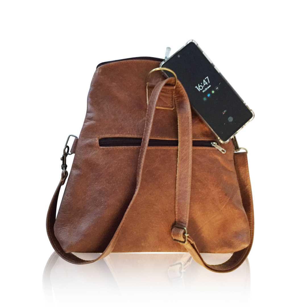Leather 3-Way Convertible Backpack | Messenger Handbag - MIRELLE ZA Backpack Mirelle Leather and Lifestyle