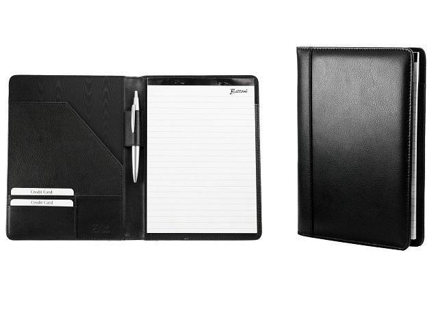 Leather A5 Folder with Notepad - Pen Loop - Pockets - Black | MIRELLE ZA Folder Mirelle Leather and Lifestyle