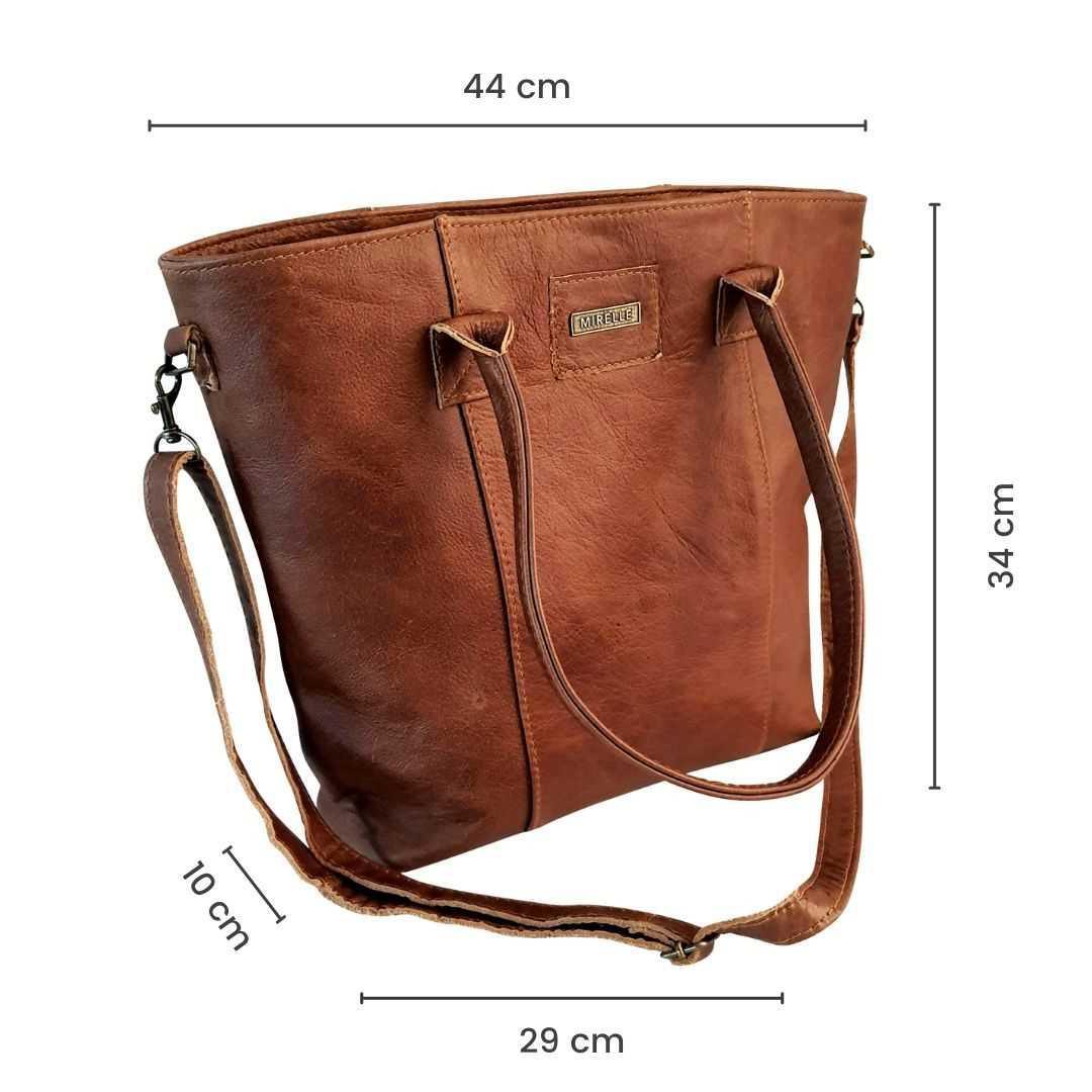 Leather Classic Tote Handbag - Genuine Leather | MIRELLE ZA Tote Handbag Mirelle Leather and Lifestyle