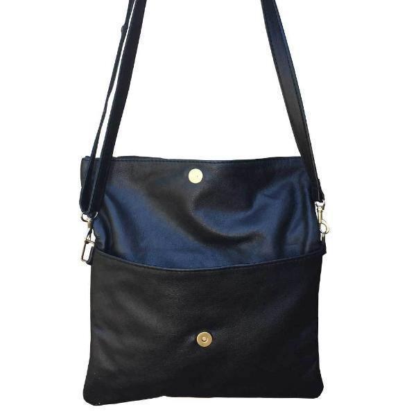 Genuine Leather Fold Over Messenger Handbag | MIRELLE ZA Crossbody Handbag Mirelle Leather and Lifestyle
