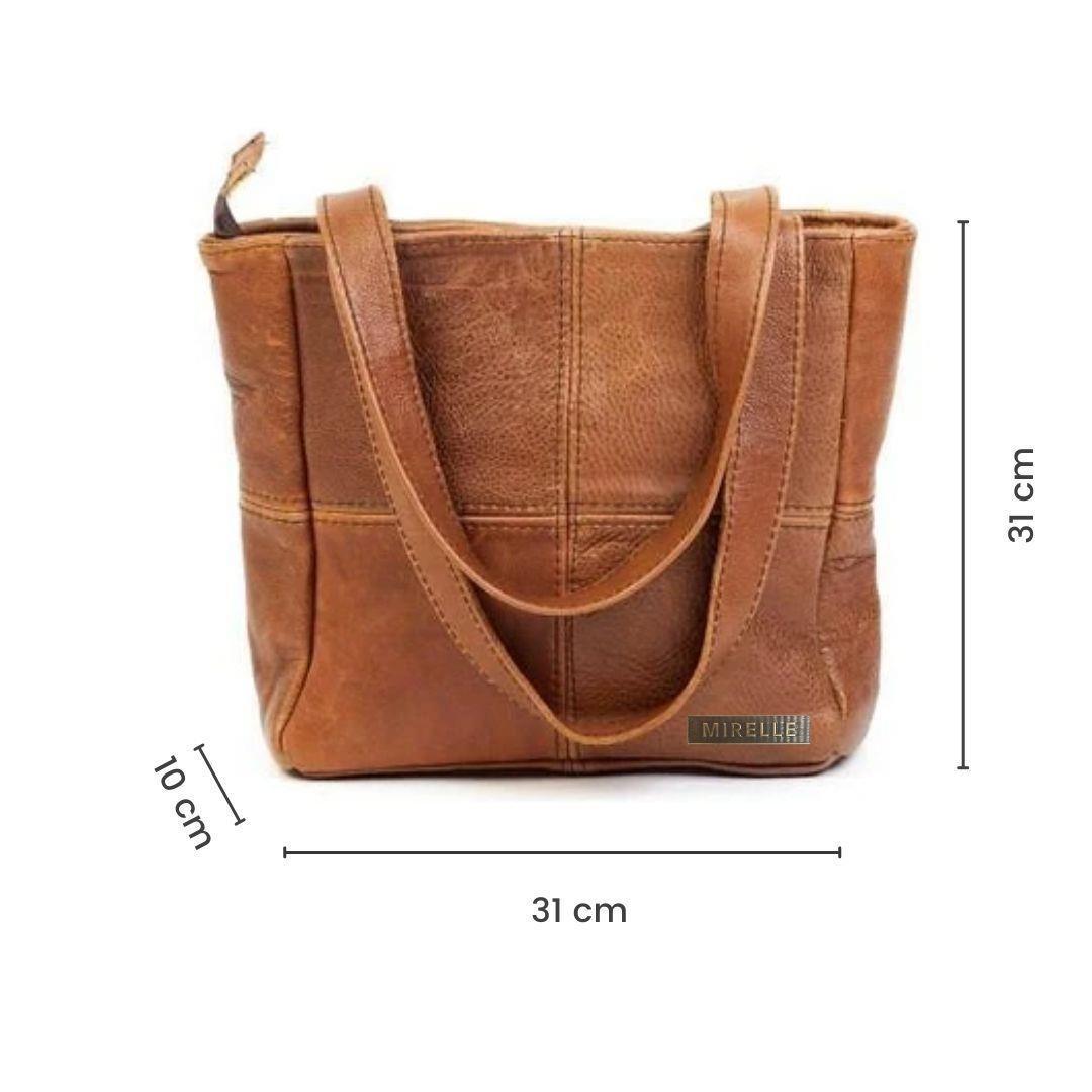 Leather Shopper Handbag - Classic Style | MIRELLE ZA Tote Mirelle Leather and Lifestyle