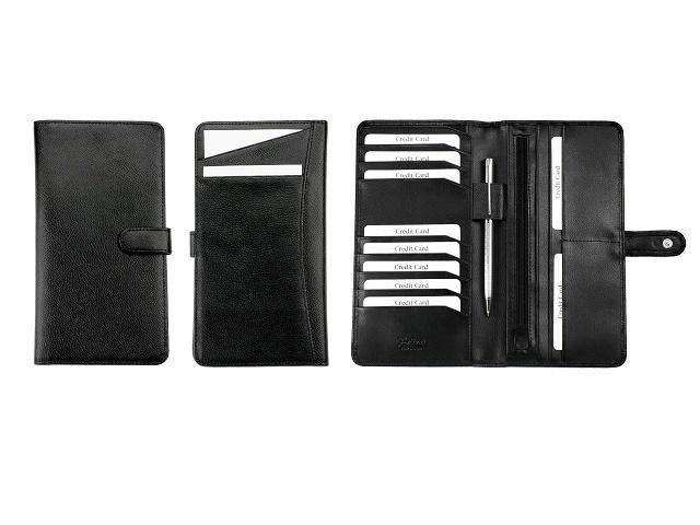 Leather Slimline Travel Wallet - Black | MIRELLE ZA Wallet Mirelle Leather and Lifestyle