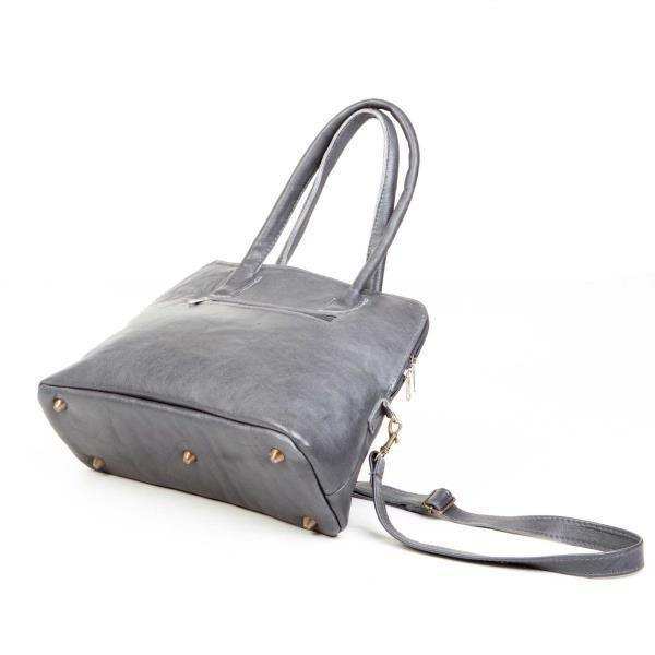 Leather Tote Handbag With Protective Feet - Framed Shape | MIRELLE - South Africa - Mirelle Leather and Lifestyle