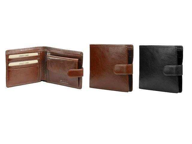 Leather Wallet With Coin Pouch & Tab Closure - Brown - MIRELLE Leather and Lifestyle