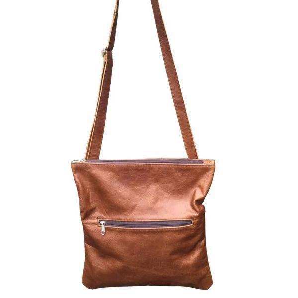 Mirelle Genuine Leather Fold Over Messenger Handbag - Black - MIRELLE Leather and Lifestyle