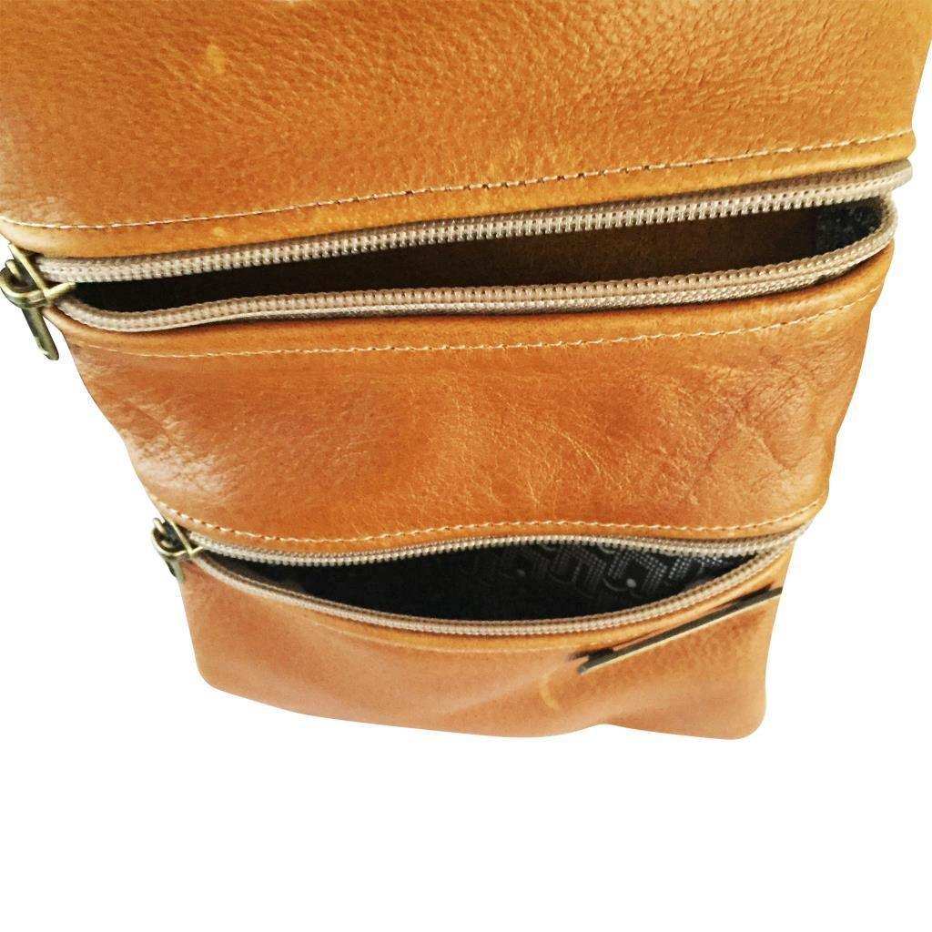 Mirelle Genuine Leather Mini 2 Pocket Crossbody Handbag - MIRELLE Leather and Lifestyle