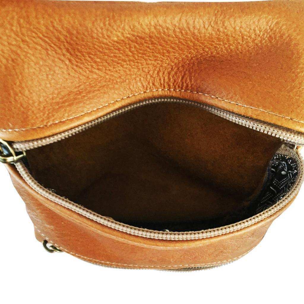 Mirelle Genuine Leather Mini 2 Pocket Crossbody Handbag - MIRELLE Leather and Lifestyle