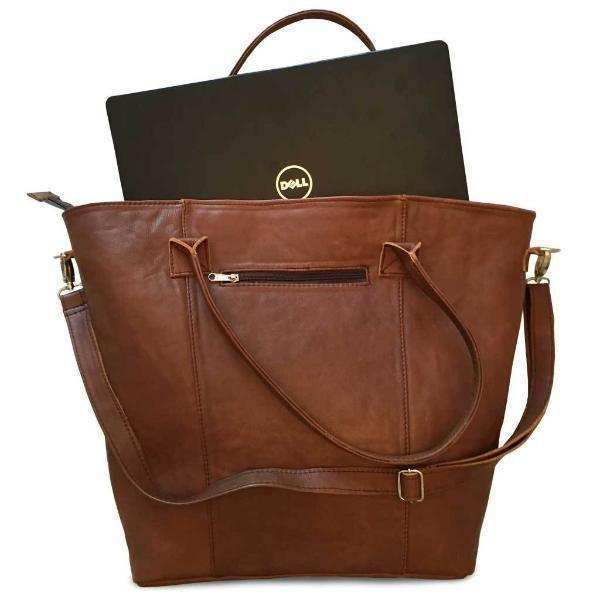 Mirelle Large Genuine Leather Laptop Tote Handbag - MIRELLE Leather and Lifestyle