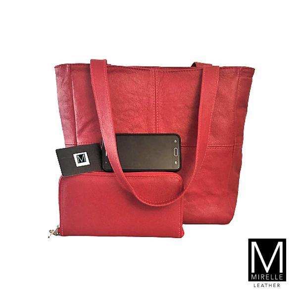 MIRELLE Leather Classic Shopper Handbag and Ladies Wallet - Combo Bundle - MIRELLE Leather and Lifestyle