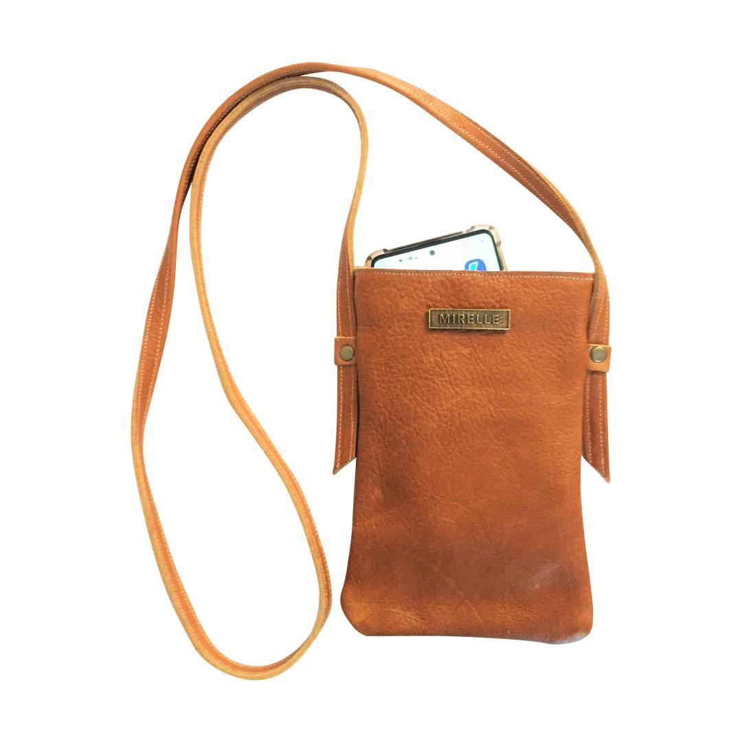 Mirelle Womens Leather Cellphone Sling Crossbody Handbag - Mirelle Leather and Lifestyle