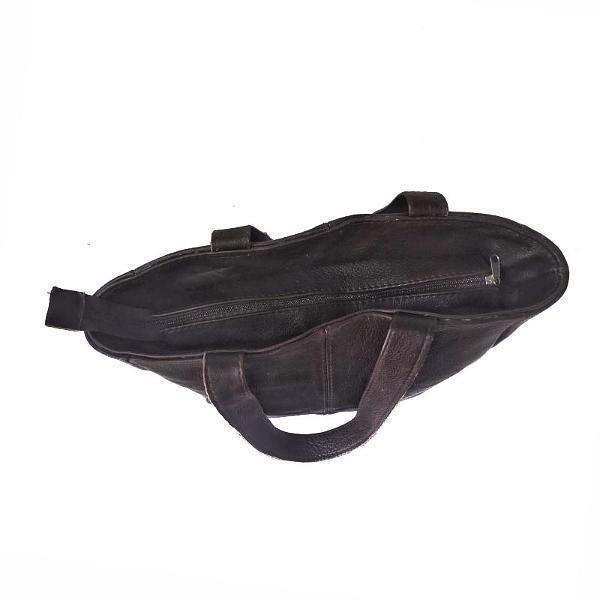 Mirelle Shopper Shoulder Handbag With Outside Zipped Pocket | Genuine Leather - Black - MIRELLE Leather and Lifestyle