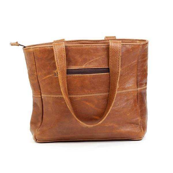 Mirelle Shopper Shoulder Handbag With Outside Zipped Pocket | Genuine Leather - MIRELLE Leather and Lifestyle